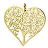 Edelstahl Anhnger Edelstahl Gold-Beschichtung (vergoldet) Herz Liebe Baum Baum_des_Lebens