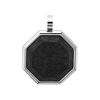 Stainless steel pendant with carbon fibre. Width:22mm. Eyelet's transverse diameter:3,9mm. Eyelet's longitudinal diameter:3,9mm.