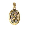 Pendentif en acier Acier inoxydable Coquillage Revtement dor (dor) Serpent Feuille Motif_floral