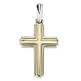 Edelstahl Anhnger Edelstahl Gold-Beschichtung (vergoldet) Kreuz