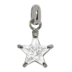 Ciondolo in acciaio inox Acciaio inox Zircone Stella