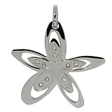 Pendentif en acier Acier inoxydable Cristal Fleur