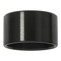 Stalen ring uit Staal met PVD laag (zwart). Breedte:12mm. Eenvoudig. Vlak. Mat geslepen.