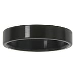 Steel ring out of Stainless Steel with Black PVD-coating. Width:4mm. Simple. Flat. Matt finish.