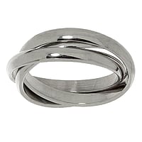 Stainless steel ring Width:6mm. intertwined rings. Shiny. Rounded.  Eternal Loop Eternity Everlasting Braided Intertwined 8