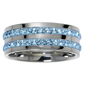 Stainless steel ring Stainless Steel Premium crystal Stripes Grooves Rills