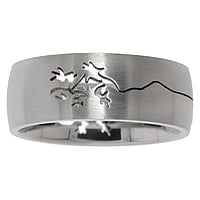 Stainless steel ring Width:8mm. Rounded. Matt finish.  Salamander Gecko Lizard