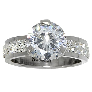 Bague acier Acier inoxydable Cristal premium Zircon