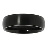 Steel ring out of Stainless Steel with Black PVD-coating. Width:6mm. Simple. Rounded. Matt finish.