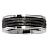 Steel ring Stainless Steel Black PVD-coating Stripes Grooves Rills