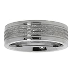 Bague en acier Largeur:7mm. brillant. plat.  Bandes Rayures Zbrure Rainure Rainurage Lignes