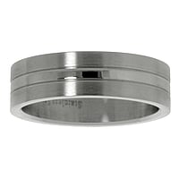 Steel ring out of Stainless Steel. Width:6mm. Flat.  Stripes Grooves Rills Lines