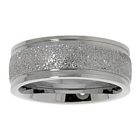 Bague en acier Largeur:8mm. brillant.  Bandes Rayures Zbrure Rainure Rainurage Lignes