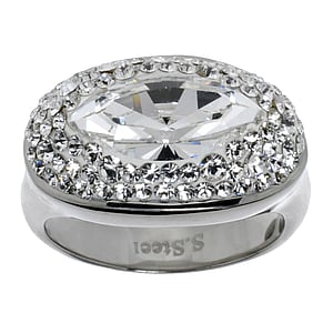 Stainless steel ring Stainless Steel Premium crystal