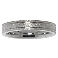 Bague en acier Largeur:4mm. brillant. plat.  Bandes Rayures Zbrure Rainure Rainurage Lignes