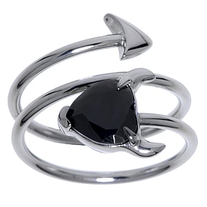 Anello acciaio inox Acciaio inox Cristallo Cuore_con_corna Cuore_diavolo Cuore_del_diavolo Spirale