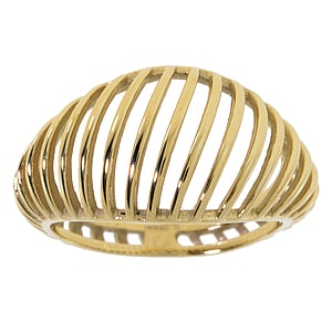 Stainless steel ring Stainless Steel Gold-plated Stripes Grooves Rills
