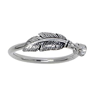 Kids ring out of Stainless Steel with Crystal. Width:5mm.  Feather