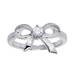 Kids ring out of Stainless Steel with zirconia. Width:11mm.  Ribbon Bow Hair bow Hair Ribbon