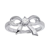 Kids ring Stainless Steel zirconia Ribbon Bow Hair_bow
