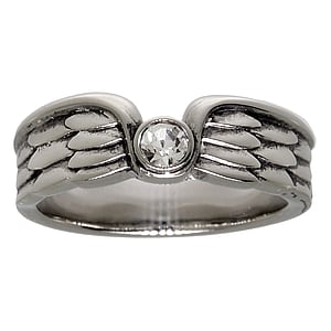 Stainless steel ring Stainless Steel Crystal Wings