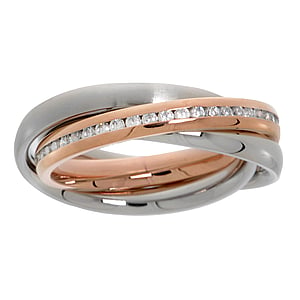 Stainless steel ring with crystal Stainless Steel Gold-plated Crystal Eternal Loop Eternity