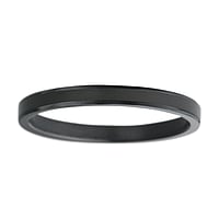 Steel ring out of Stainless Steel with Black PVD-coating. Width:2mm. Flat. Matt finish.