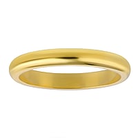 Steel ring out of Stainless Steel with PVD-coating (gold color). Width:3mm. Simple. Rounded. Shiny.