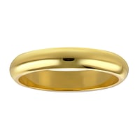 Steel ring out of Stainless Steel with PVD-coating (gold color). Width:4mm. Simple. Rounded. Shiny.