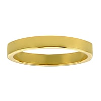 Steel ring out of Stainless Steel with PVD-coating (gold color). Width:3mm. Simple. Flat. Shiny.