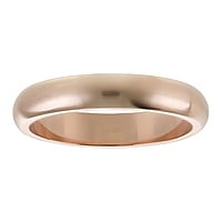 Steel ring out of Stainless Steel with PVD-coating (gold color). Width:4mm. Simple. Rounded. Matt finish.