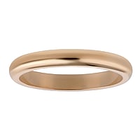 Steel ring out of Stainless Steel with PVD-coating (gold color). Width:3mm. Simple. Rounded. Shiny.