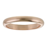 Stalen ring uit Staal met PVD laag (goudkleurig). Breedte:3mm. Eenvoudig. Afgerond.