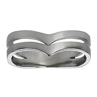 Stainless steel ring Width:9mm. Shiny.  Stripes Grooves Rills Lines Wave