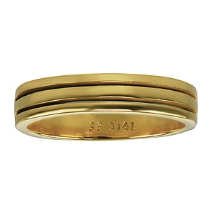 Steel ring Stainless Steel PVD-coating (gold color) Stripes Grooves Rills