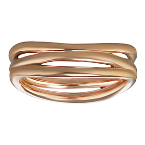 Stainless steel ring Stainless Steel PVD-coating (gold color) Stripes Grooves Rills