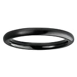 Stalen ring uit Staal met PVD laag (zwart). Breedte:2mm. Afgerond. Mat geslepen.