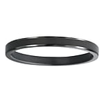 Stalen ring uit Staal met PVD laag (zwart). Breedte:2mm. Vlak. Glanzend.