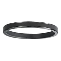 Steel ring out of Stainless Steel with Black PVD-coating. Width:2mm. Flat. Shiny.