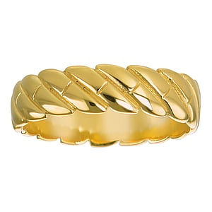 Stainless steel ring Stainless Steel PVD-coating (gold color) Spiral Eternal Loop Eternity Stripes Grooves Rills