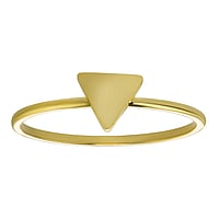 Stainless steel ring with PVD-coating (gold color). Width:6mm. Shiny.  Triangle