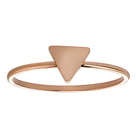 Stainless steel ring with PVD-coating (gold color). Width:6mm. Shiny.  Triangle