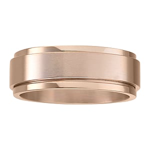 Steel ring Stainless Steel PVD-coating (gold color) Stripes Grooves Rills