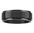 Bague en acier Acier inoxydable Revtement PVD noir Bandes Rayures Zbrure