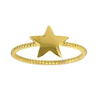Anillo de acero fino con Revestimiento PVD (color oro). Ancho:10mm. brillante.  Espiral Estrella