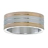 Anello acciaio Acciaio inox Rivestimento PVD (colore oro) Striatura Banda Incavo