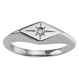 Anillo Acero fino Cristal Estrella