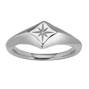 Anillo de acero fino Acero fino Estrella