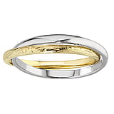 Anillo de acero fino Acero fino Revestido de oro Hoja Diseo_floral Flor