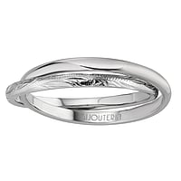 Stainless steel ring Width:4mm. intertwined rings.  Leaf Plant pattern Flower